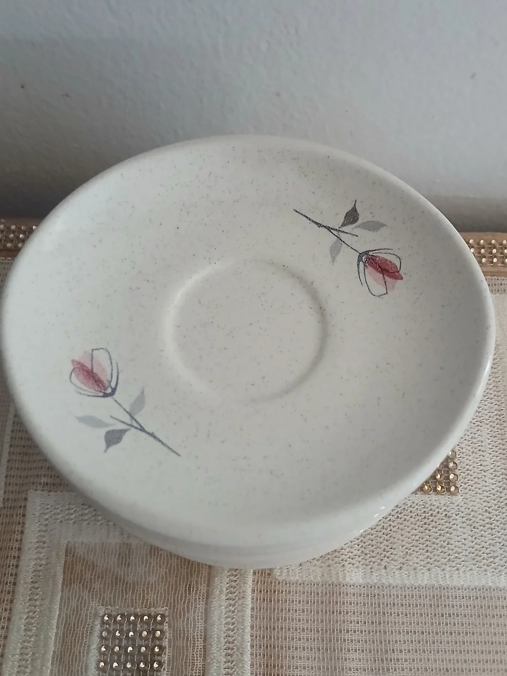 FRANCISCAN DUET Saucer PLATES Stoneware Vintage Rose Pattern Set Of 9